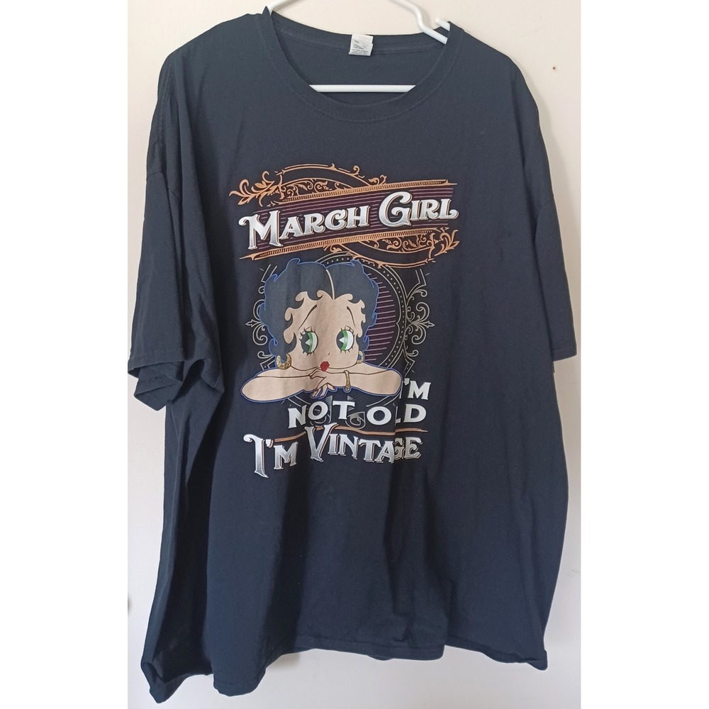 Fruit of the Loom Betty Boop T-Shirt Women 3XL Navy March Girl Vintage Graphic